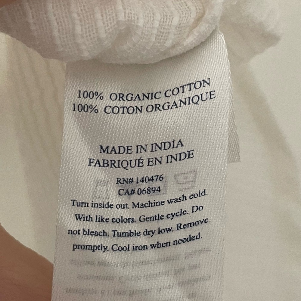 Faherty Willa Button Front Organic Cotton Ruffle Collar Embroidered White Top 22 - Picture 11 of 11